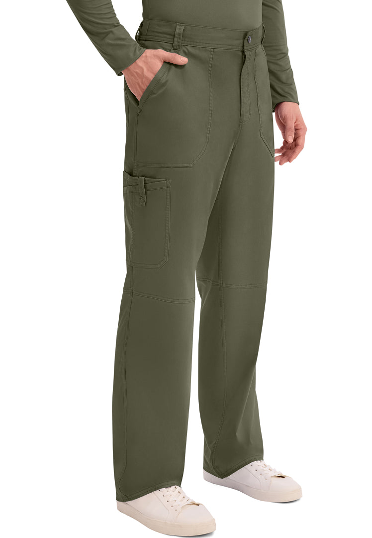 Cherokee Revolution Men’s Zip Fly Cargo Scrub Pants - Olive