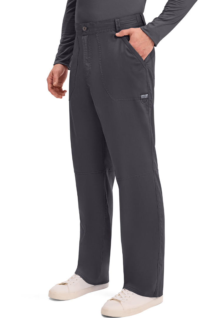 Cherokee Revolution Men’s Zip Fly Cargo Scrub Pants - Pewter
