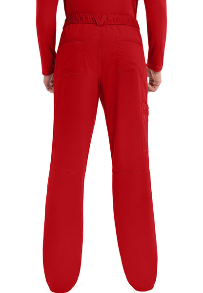 Cherokee Revolution Men’s Zip Fly Cargo Scrub Pants - Red