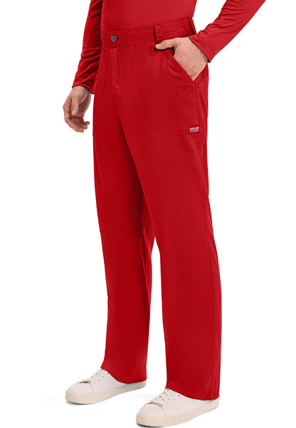Cherokee Revolution Men’s Zip Fly Cargo Scrub Pants - Red