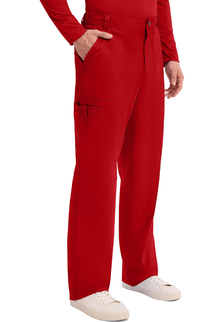 Cherokee Revolution Men’s Zip Fly Cargo Scrub Pants - Red