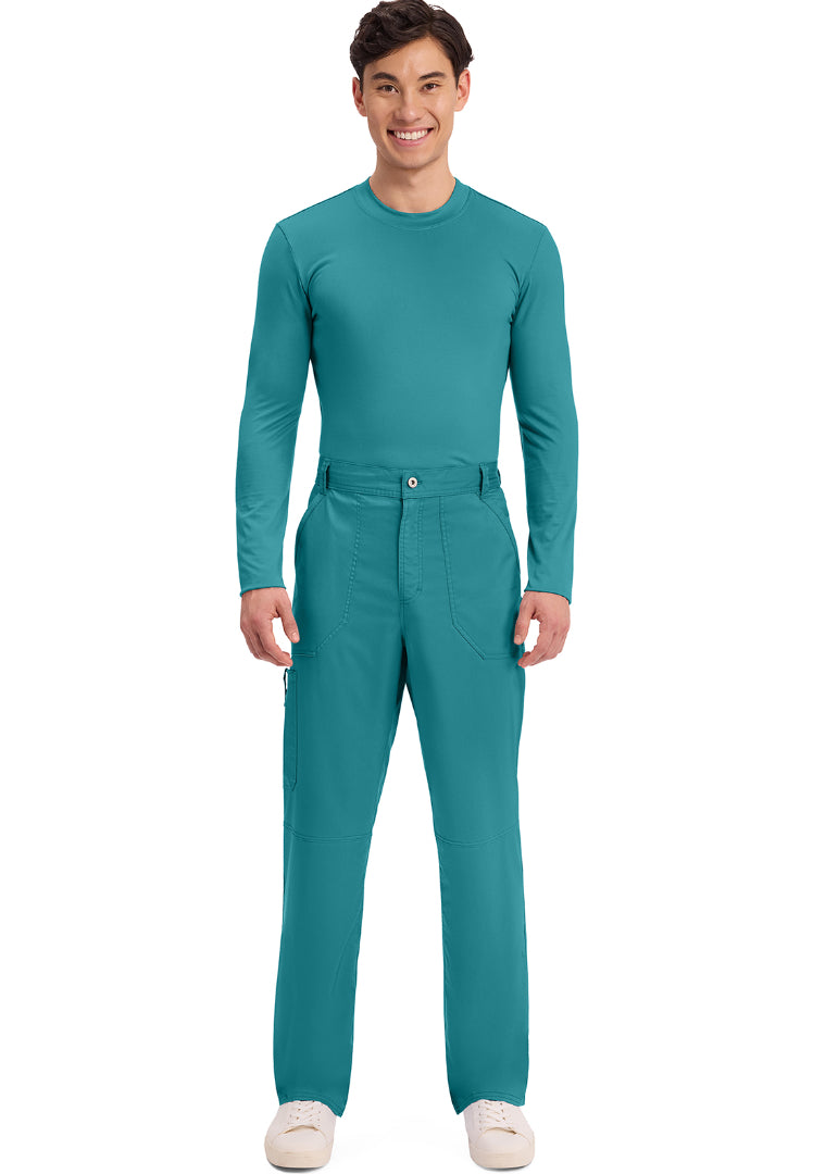 Cherokee Revolution Men’s Zip Fly Cargo Scrub Pants - Teal
