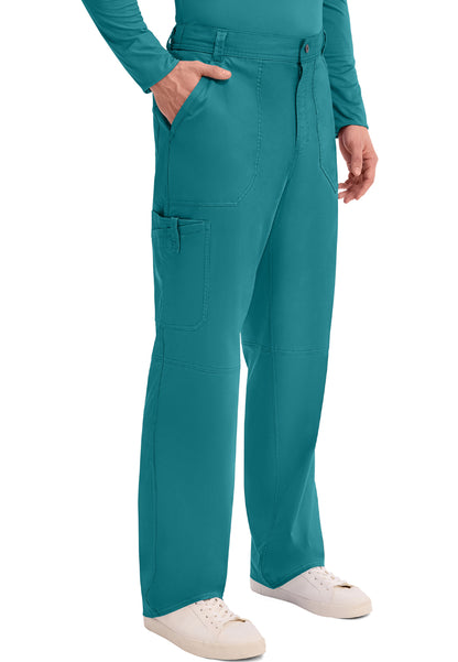 Cherokee Revolution Men’s Zip Fly Cargo Scrub Pants - Teal