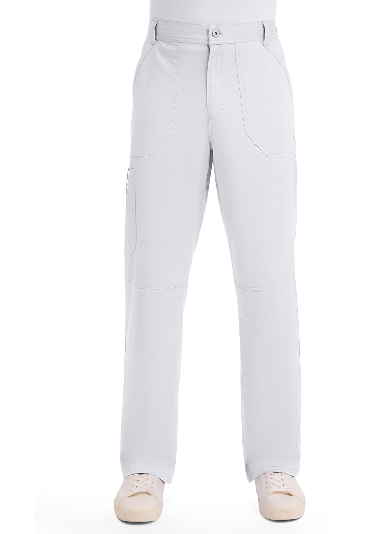 Cherokee Revolution Men’s Zip Fly Cargo Scrub Pants - White
