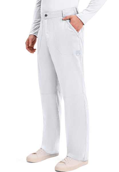 Cherokee Revolution Men’s Zip Fly Cargo Scrub Pants - White