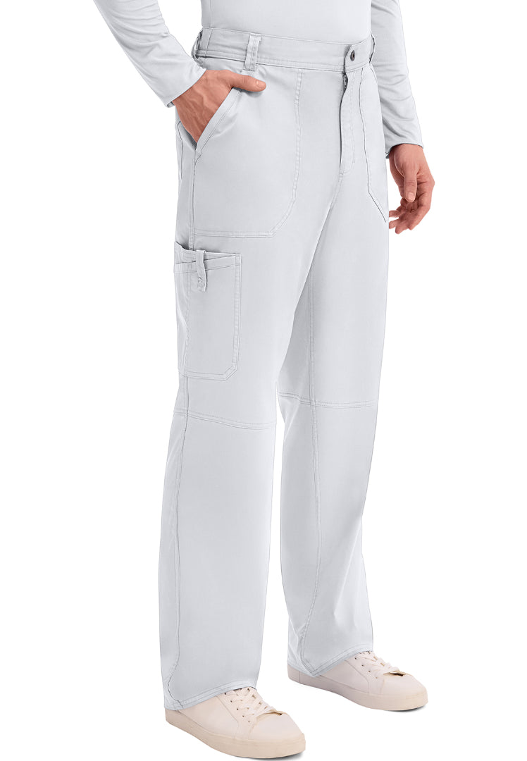 Cherokee Revolution Men’s Zip Fly Cargo Scrub Pants - White