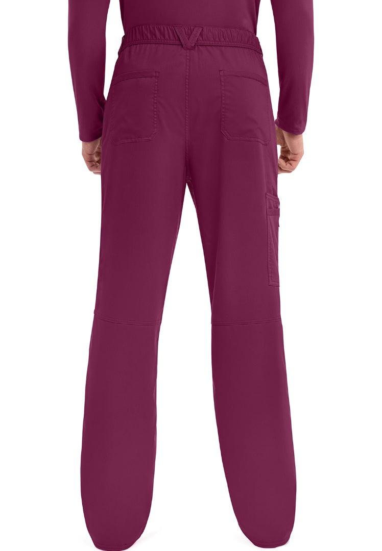Cherokee Revolution Men’s Zip Fly Cargo Scrub Pants - Wine