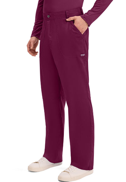 Cherokee Revolution Men’s Zip Fly Cargo Scrub Pants - Wine