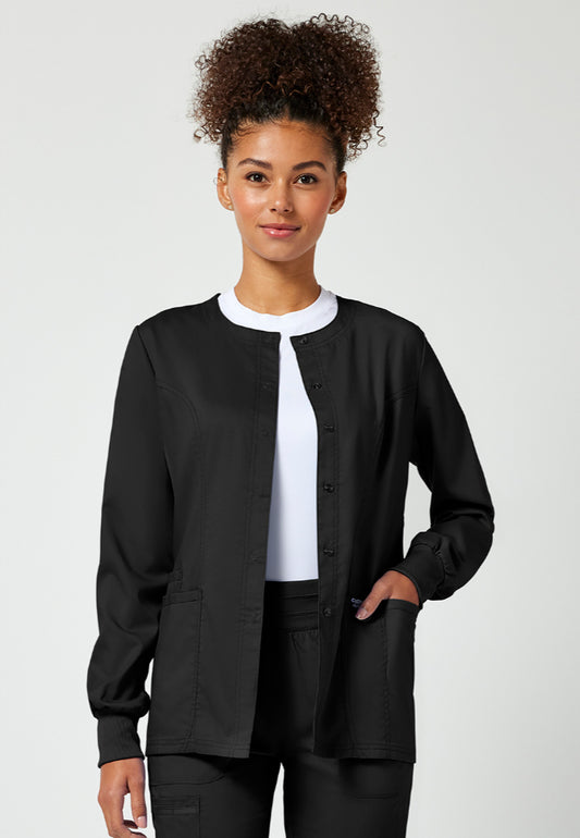 Cherokee Workwear Revolution Women's Snap Front Jacket - Black