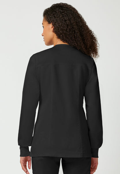 Cherokee Workwear Revolution Women's Snap Front Jacket - Black