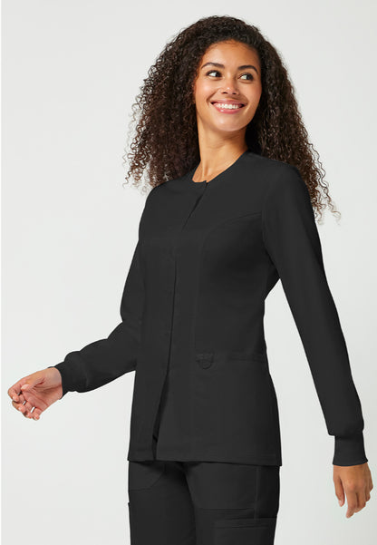Cherokee Workwear Revolution Women's Snap Front Jacket - Black