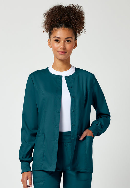 Cherokee Workwear Revolution Women's Snap Front Jacket - Caribbean
