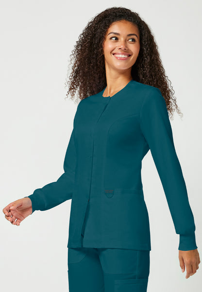 Cherokee Workwear Revolution Women's Snap Front Jacket - Caribbean