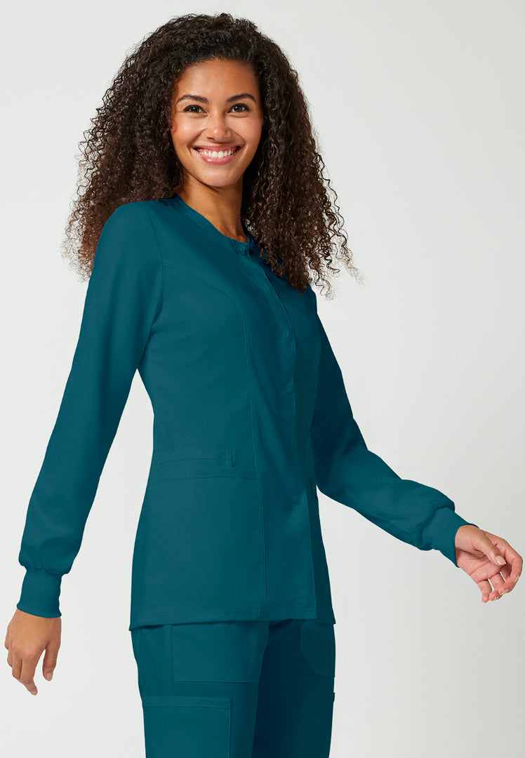 Cherokee Workwear Revolution Women's Snap Front Jacket - Caribbean