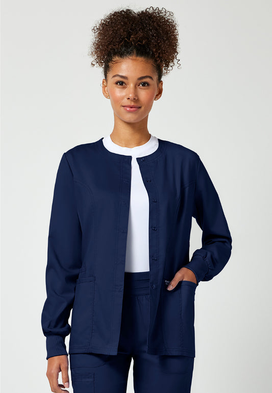 Cherokee Workwear Revolution Women's Snap Front Jacket - Navy
