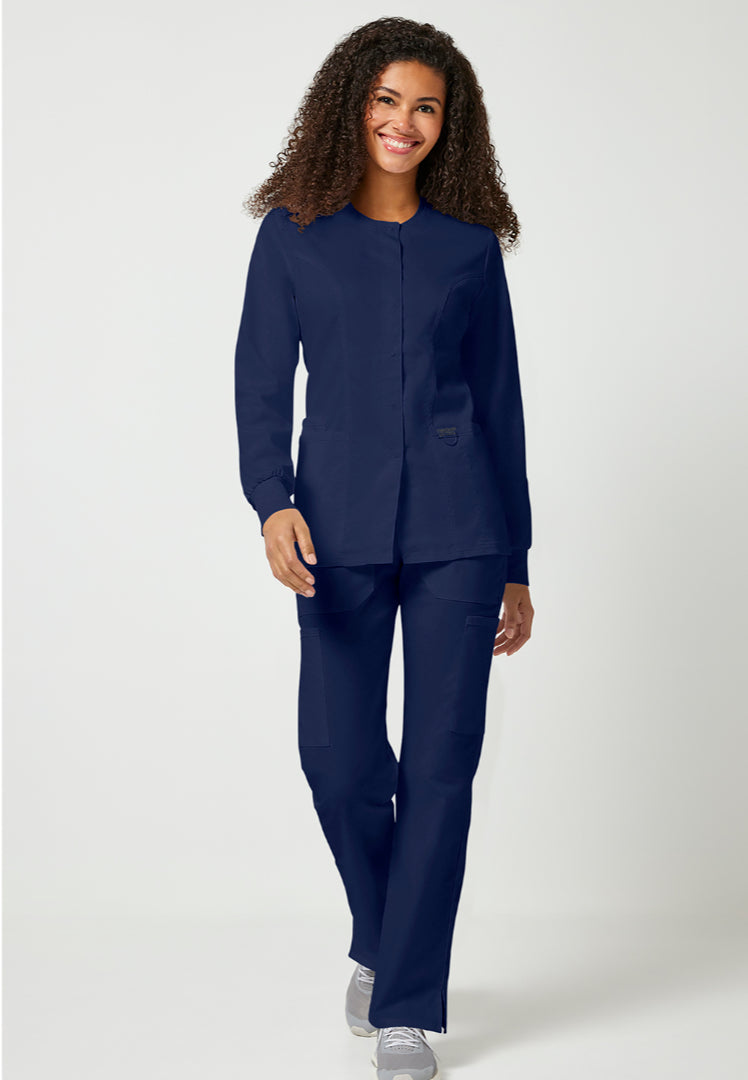 Cherokee Workwear Revolution Women's Snap Front Jacket - Navy