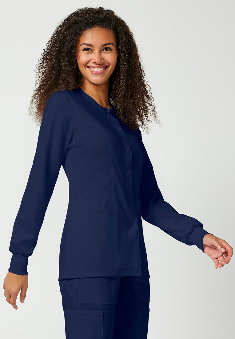Cherokee Workwear Revolution Women's Snap Front Jacket - Navy