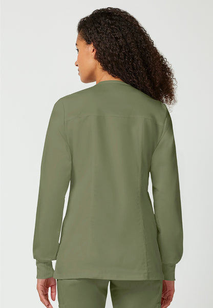 Cherokee Workwear Revolution Women's Snap Front Jacket - Olive