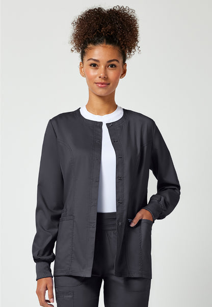 Cherokee Workwear Revolution Women's Snap Front Jacket - Pewter