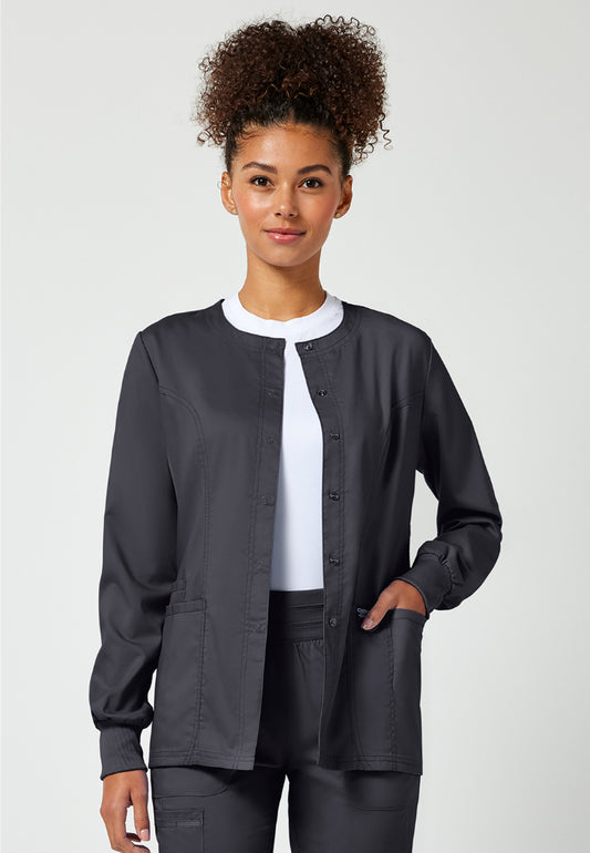 Cherokee Workwear Revolution Women's Snap Front Jacket - Pewter
