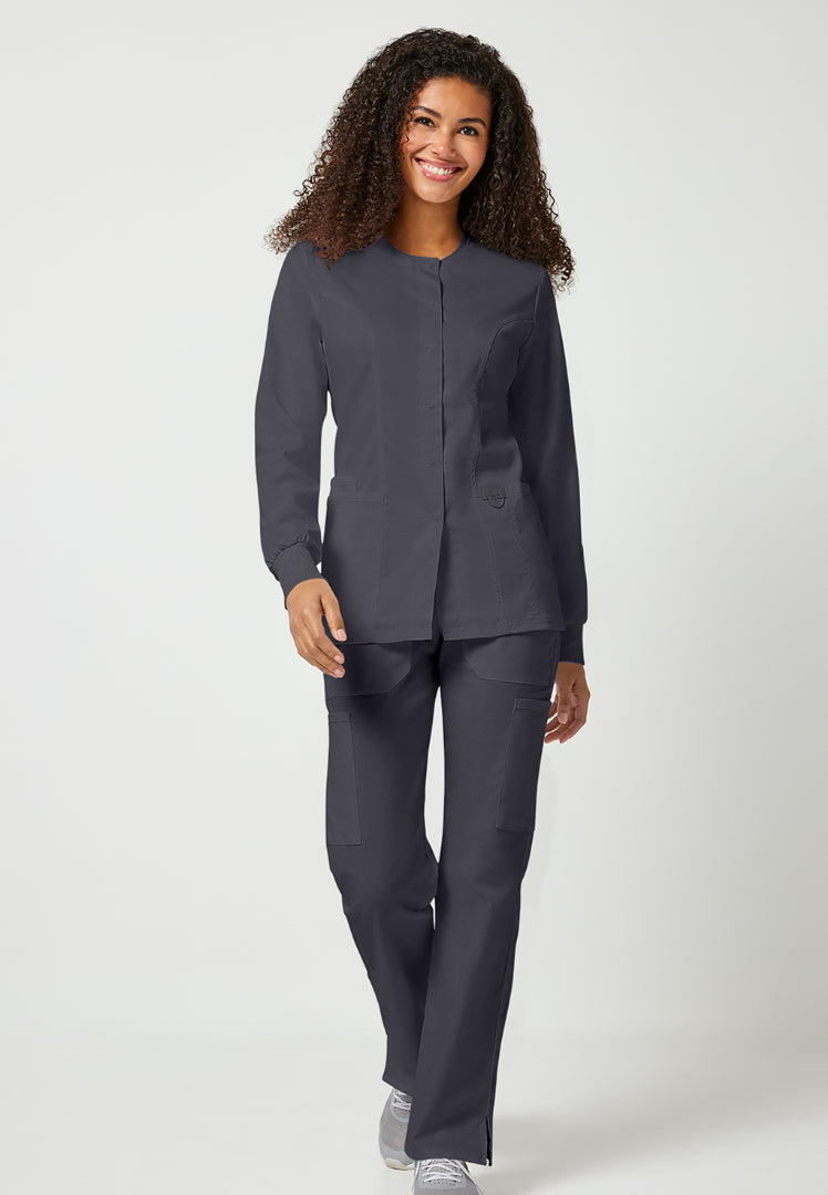 Cherokee Workwear Revolution Women's Snap Front Jacket - Pewter