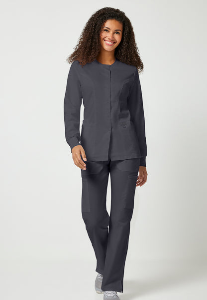Cherokee Workwear Revolution Women's Snap Front Jacket - Pewter