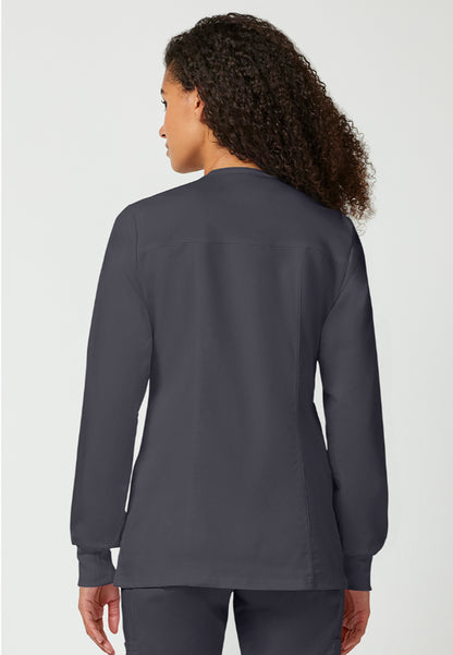 Cherokee Workwear Revolution Women's Snap Front Jacket - Pewter