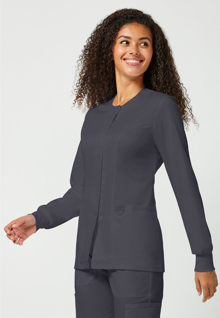 Cherokee Workwear Revolution Women's Snap Front Jacket - Pewter