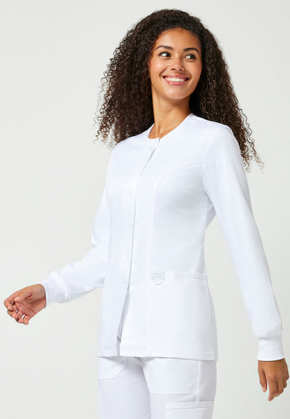 Cherokee Workwear Revolution Women's Snap Front Jacket - White