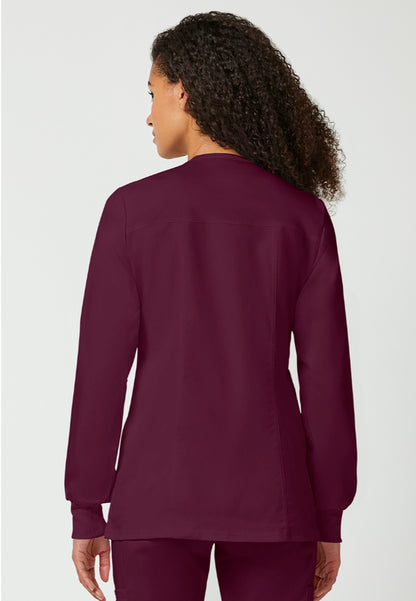 Cherokee Workwear Revolution Women's Snap Front Jacket - Wine