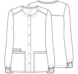 Line Drawing for Chaqueta Cherokee Workwear Professionals con cierre a presión para mujer - Vino