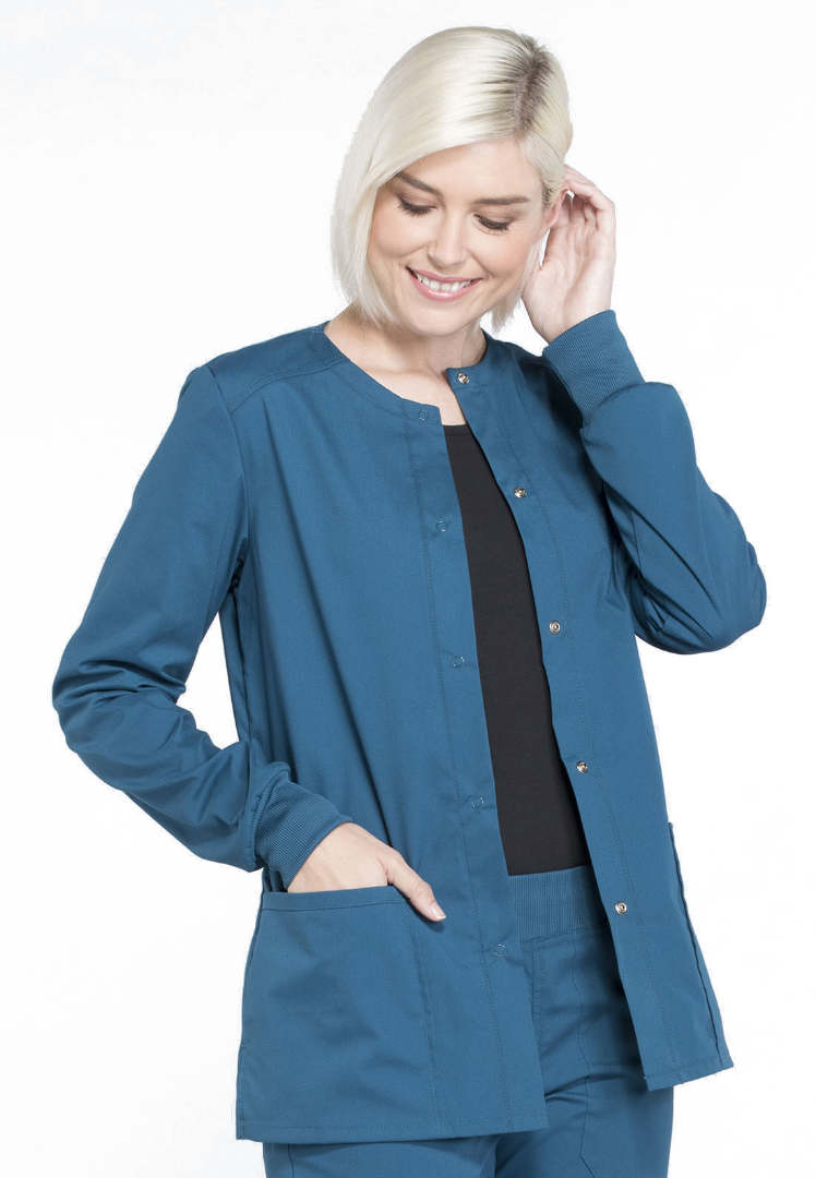 Veste à boutons-pression pour femme Cherokee Workwear Professionals - Bleu marine