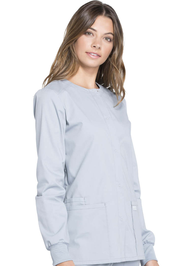 Veste à boutons-pression pour femme Cherokee Workwear Professionals - Bleu marine