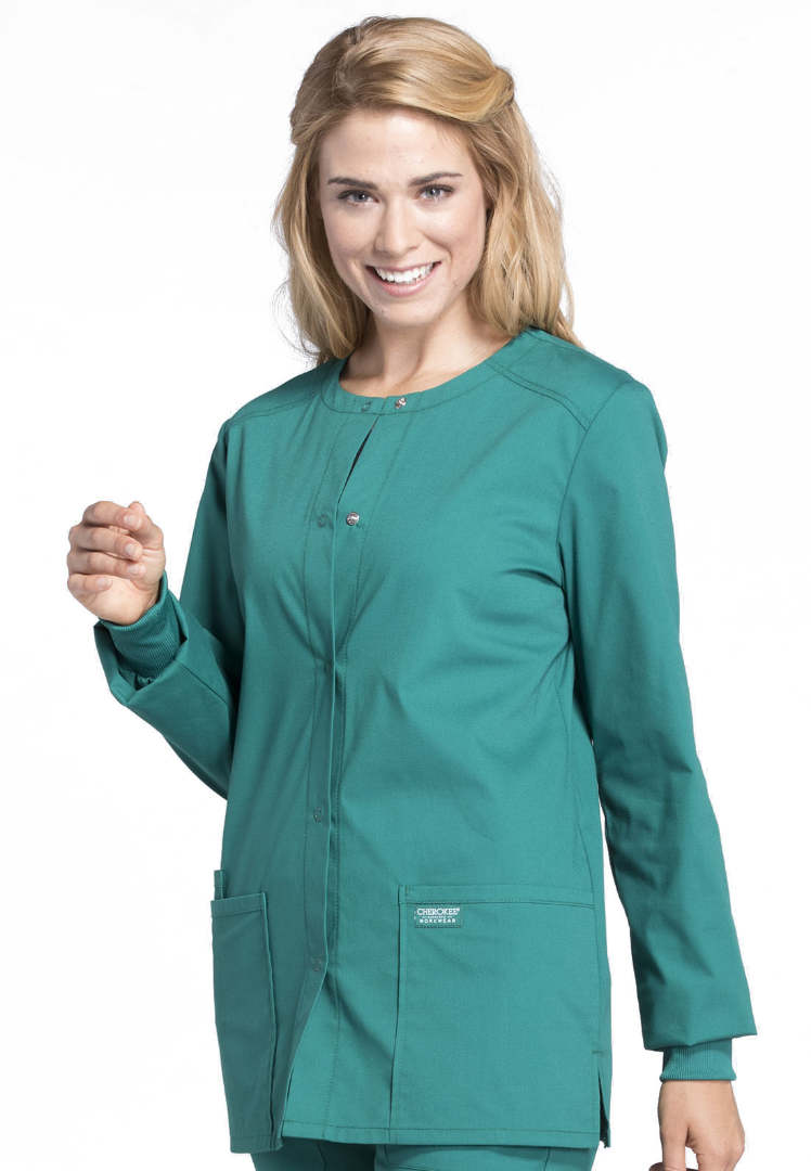 Veste à boutons-pression pour femme Cherokee Workwear Professionals - Bleu marine