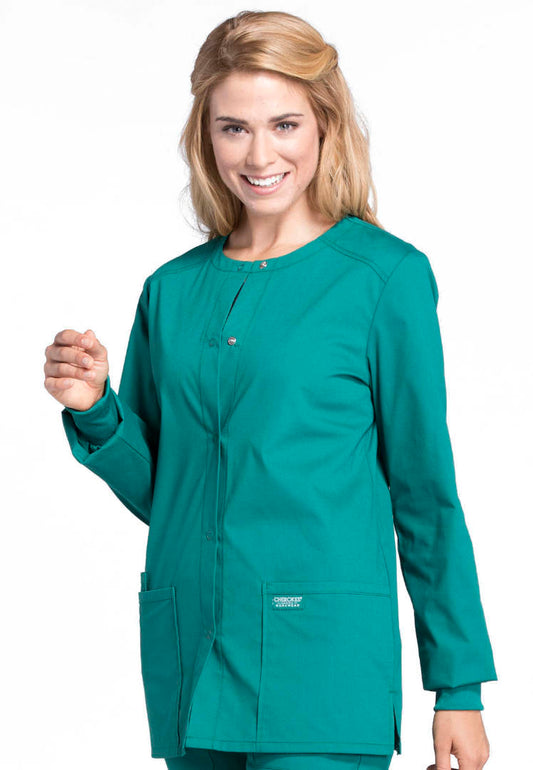 Veste à boutons-pression pour femme Cherokee Workwear Professionals - Bleu marine