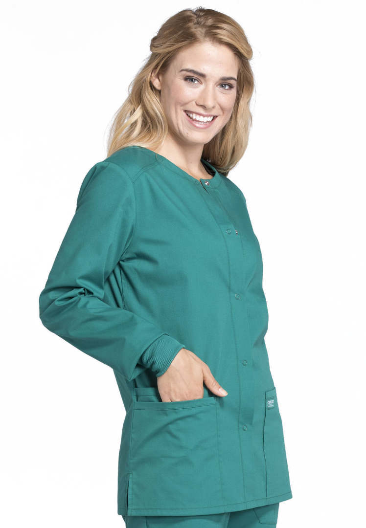 Veste à boutons-pression pour femme Cherokee Workwear Professionals - Bleu marine