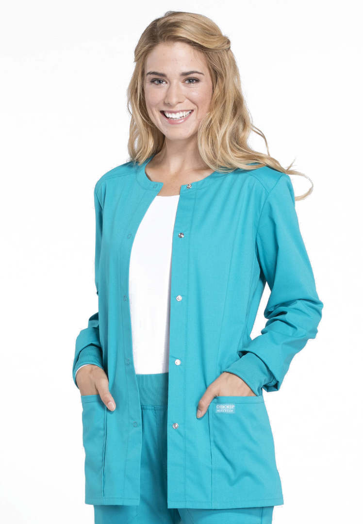 Veste à boutons-pression pour femme Cherokee Workwear Professionals - Bleu marine