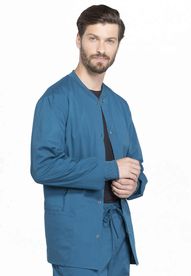 Cherokee Workwear Professionals Men's Snap Front Jacket - Caribbean