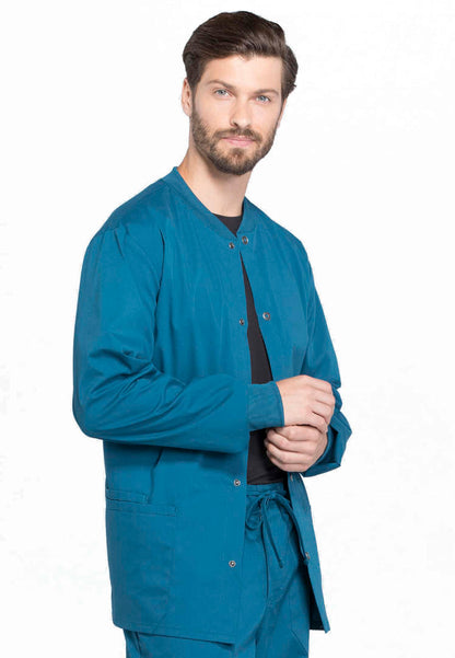 Cherokee Workwear Professionals Men's Snap Front Jacket - Caribbean
