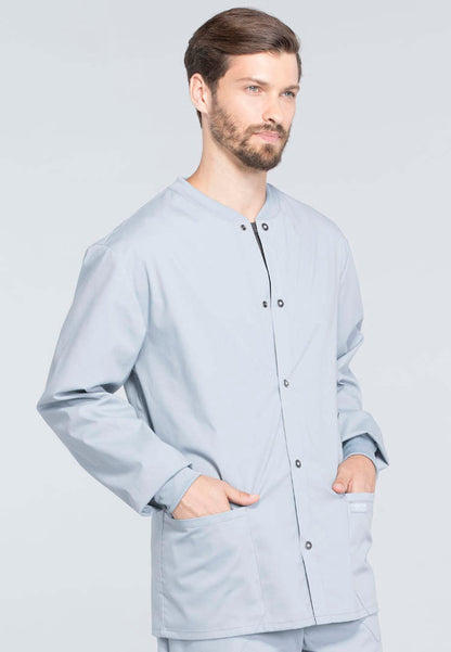 Cherokee Workwear Professionals Men's Snap Front Jacket - Grey