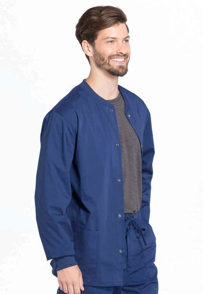 Cherokee Workwear Professionals Men's Snap Front Jacket - Navy