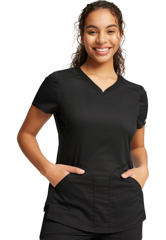 Cherokee Work Wear Revolution V-Neck Top - Black