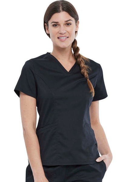 Blouse médicale à col en V pour femme Cherokee WW612 - Noire