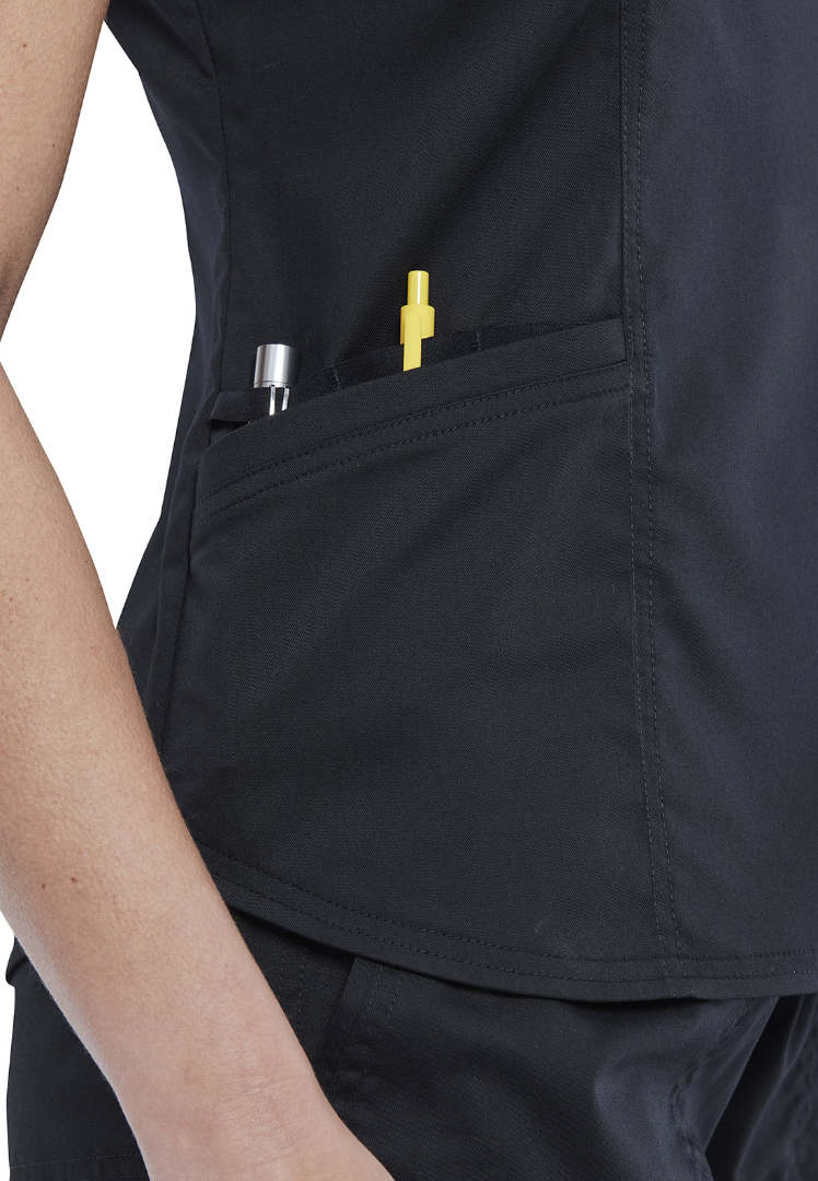 Blouse médicale à col en V pour femme Cherokee WW612 - Noire