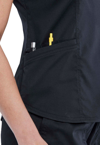 Blouse médicale à col en V pour femme Cherokee WW612 - Noire