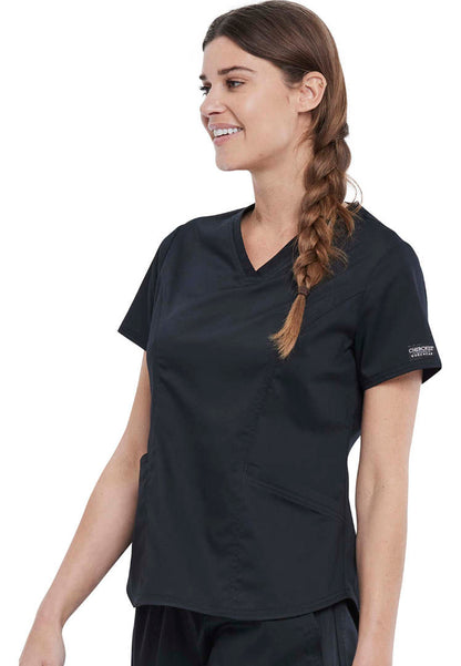 Blouse médicale à col en V pour femme Cherokee WW612 - Noire