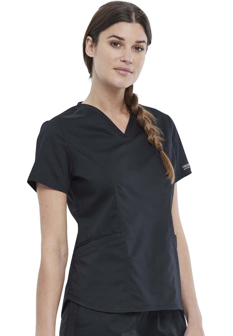 Blouse médicale à col en V pour femme Cherokee WW612 - Noire