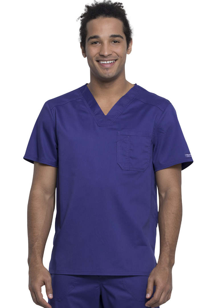 Cherokee Workwear Revolution Men's Tuckable V-Neck Top - Grape