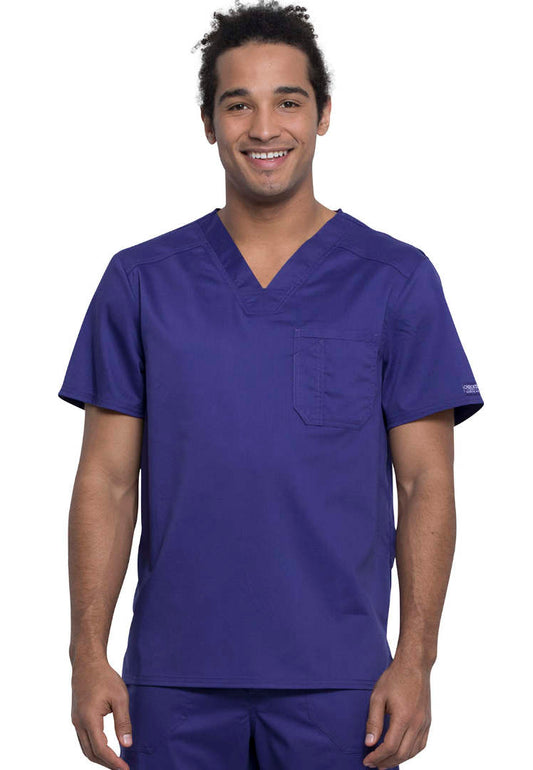 Cherokee Workwear Revolution Men's Tuckable V-Neck Top - Grape