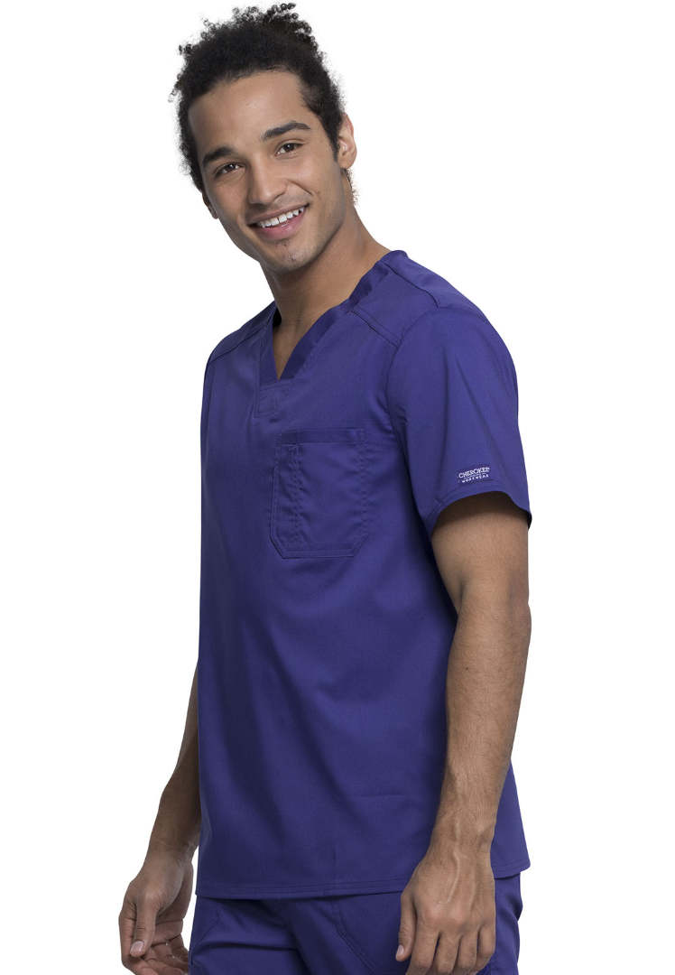 Cherokee Workwear Revolution Men's Tuckable V-Neck Top - Grape